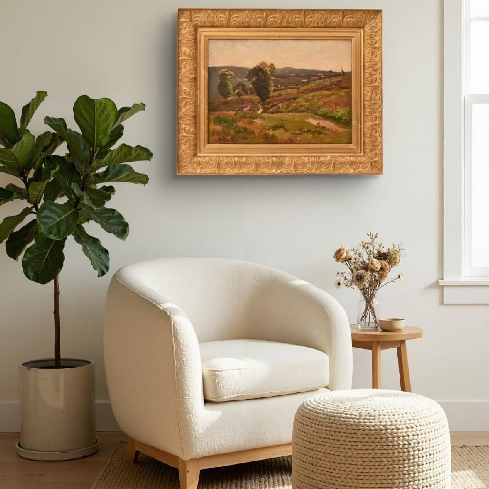 QP773 2a antique oil painting landscape natural painting XIX